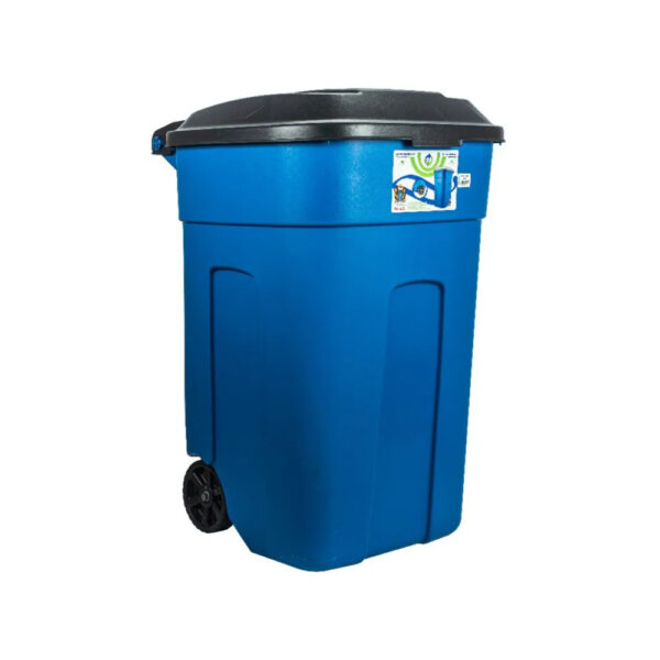 Contenedor 135 Lts Tacho C/tapa Plastic Trends Azul/Negro
